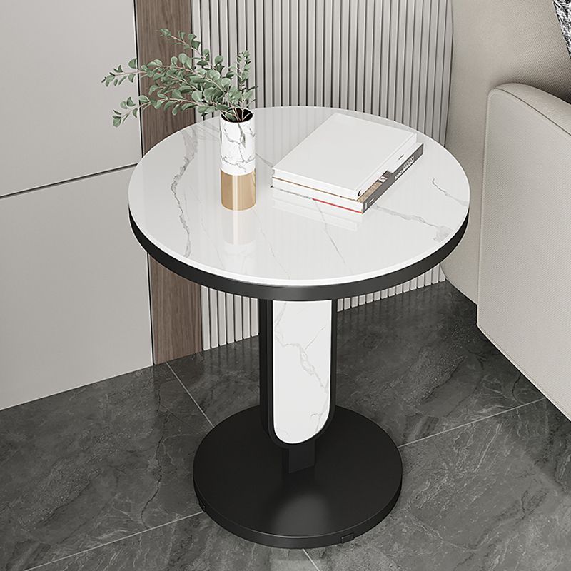 Glam Metal Side Table with Round Stone Top Accent Side Table Clearhalo 'Coffee & Accent Tables' 'End & Side Tables' 'end_side_tables' 'furn' 'furn_end_side_tables' 'Furniture' 'Living Room Furniture' 1200x1200_bdc2bb2b-1a5d-4e49-8c94-ef93d8ab749a