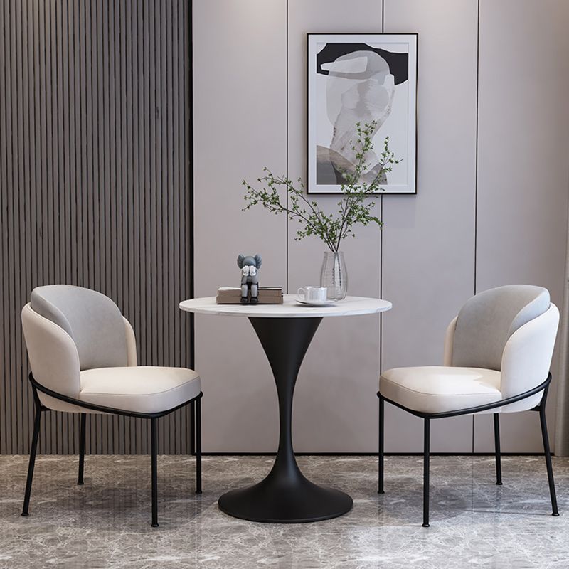 Modern 1/2/3/4/5 Pieces Dining Set Round Stone Dining Table for Dining Room Clearhalo 'Dining Room Sets' 'Dining Tables & Seating' 'dining_room_set' 'furn' 'furn_dining_room_set' 'Furniture' 'furniture_dining_room_set' 'Kitchen & Dining Furniture' 1200x1200_bdc39e3b-6fcd-4b9e-81de-4dda0076b142