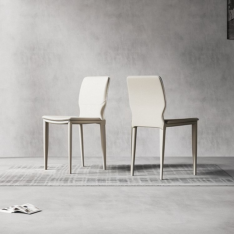 Contemporary Armless Solid Back Side Chairs Leather Dining Chairs Clearhalo ' kitchen&dining_furn' 'Dining Chairs' 'Dining Tables & Seating' 'dining_chair' 'furn' 'furn_dining_chair' 'Furniture' 'furniture_dining_chair' 'Kitchen & Dining Furniture' 'kitchen' 1200x1200_bdc3fd2a-3ff6-4321-8f91-e6796557510f