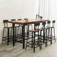 Brown Modern Style Bar Table Solid Wood and Iron with Footrest Coffee Shop Bar Table Clearhalo 'Bar Furniture' 'Bar Tables' 'bar_tables' 'furn' 'furn_bar_tables' 'Furniture' 'furniture_bar_tables' 'Kitchen & Dining Furniture' 1200x1200_bdc4ca60-1b5b-4b33-9042-d0a527221699