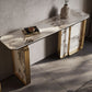 Tavolo accento console dorata glam tavolo di divano console in pietra per hall