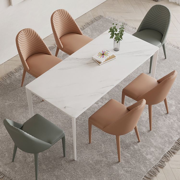 Rectangle Dining Site Table Simplicity Style Stone Dinner Table with 4 Legs Clearhalo ' dining_table' 'Dining Tables & Seating' 'Dining Tables' 'Furniture' 'furniture_dining_table' 'Kitchen & Dining Furniture' 'kitchen&dining_furn' 'kitchen' 'kitchen_dining_table' 1200x1200_bdc538c5-9707-4dfd-aed5-7278b6f2c8b9