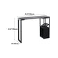 Contemporary Bar Dining Table Rectangle Bar Table Metal Base with Shelves in Grey Clearhalo 'Bar Furniture' 'Bar Tables' 'bar_tables' 'Furniture' 'furniture_bar_tables' 'Kitchen & Dining Furniture' 'kitchen&dining_furn' 'kitchen' 1200x1200_bdc70cad-1b80-4077-8a16-332c2ecbd7a1