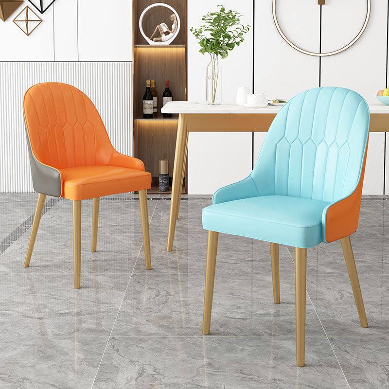 Scandinavian Style Arm Solid Back Dining Side Chair Leather Dining Chair Clearhalo 'Dining Chairs' 'Dining Tables & Seating' 'dining_chair' 'furn' 'furn_dining_chair' 'Furniture' 'furniture_dining_chair' 'Kitchen & Dining Furniture' 1200x1200_bdc74114-fc11-4555-aa43-99a16dbc102a