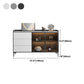 Stone moderno 33,4 "H buffet a buffet a 3 cassetti a 3 cassetto server buffet con porte di vetro