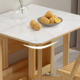 Table à manger rectangulaire en pierre, pliable, pour salle à manger
