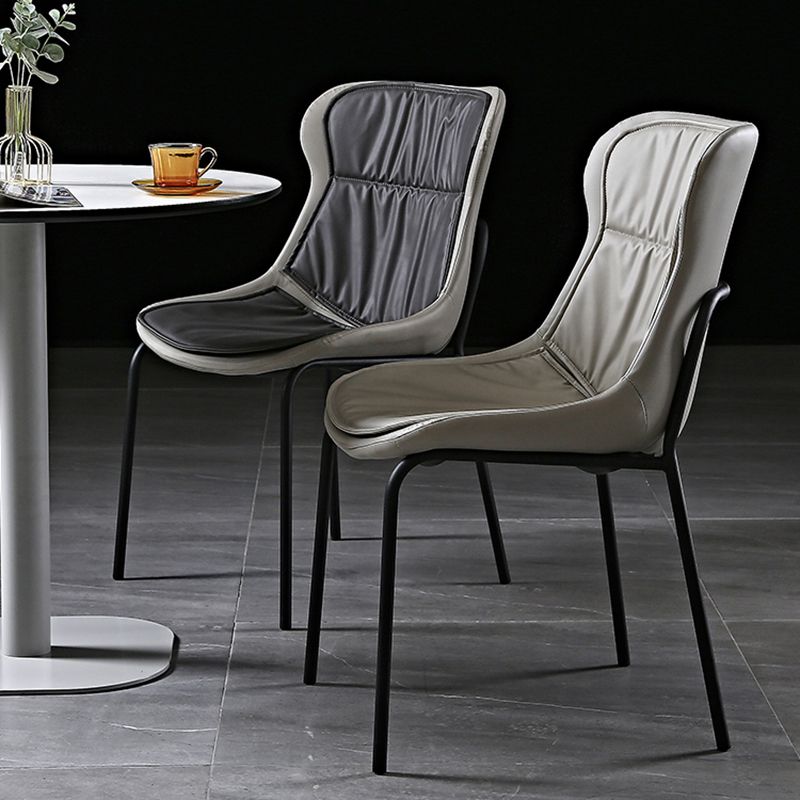 Industrial PU Leather Dining Chairs Solid Back Chair for Home Clearhalo 'Dining Chairs' 'Dining Tables & Seating' 'dining_chair' 'furn' 'furn_dining_chair' 'Furniture' 'Kitchen & Dining Furniture' 1200x1200_bdc974e7-3762-4381-b4e6-3f3b5fc4301c
