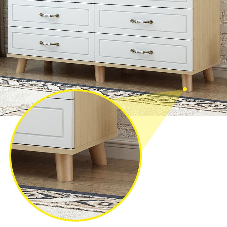 16 "D White / Green Rangement Coffre Artificial Wood Storage Chéteur Chéteur avec tiroirs