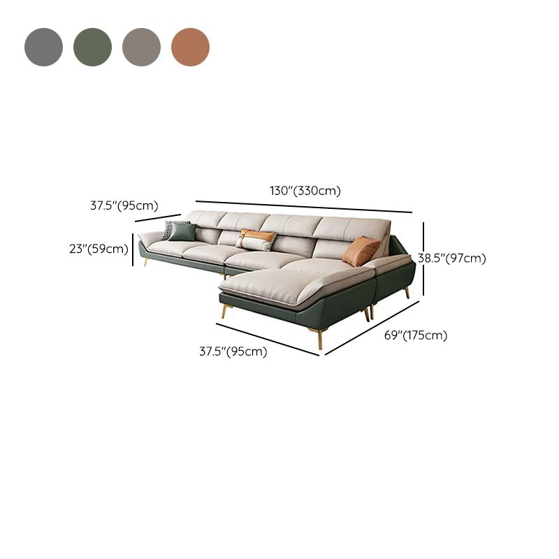 Contemporary Faux Leather Living Room Flared Arm Cushions Seating Clearhalo 'furn' 'furn_sectionals' 'Furniture' 'Living Room Furniture' 'Sectionals' 1200x1200_bdcbb5bf-ed77-47e3-9f2d-29c210d7b9d2