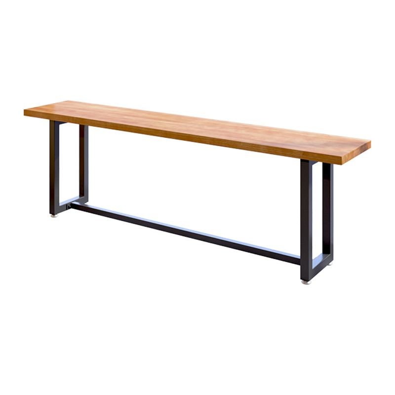 Brown Modern Style Bar Table Solid Wood and Iron with Trestle Coffee Shop Bar Table Clearhalo 'Bar Furniture' 'Bar Tables' 'bar_tables' 'furn' 'furn_bar_tables' 'Furniture' 'furniture_bar_tables' 'Kitchen & Dining Furniture' 1200x1200_bdcc51ab-a46a-4c66-b020-4b529d0ddcdf