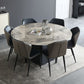 Foldable Round Sintered Stone Dining Table of 5/7 with Metal Base Nordic Dining Set for Restaurant Clearhalo 'Dining Room Sets' 'Dining Tables & Seating' 'dining_room_set' 'furn' 'furn_dining_room_set' 'Furniture' 'furniture_dining_room_set' 'Kitchen & Dining Furniture' 'kitchen&dining_furn' 'kitchen' 1200x1200_bdcd1439-94a1-4794-b797-345a53237339