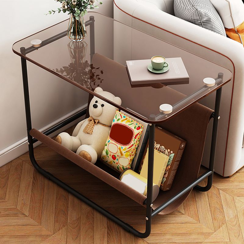 Glam Metal Side Table with Shelves Geometric Stone Top Accent Side Table Clearhalo 'Coffee & Accent Tables' 'End & Side Tables' 'end_side_tables' 'furn' 'furn_end_side_tables' 'Furniture' 'Living Room Furniture' 1200x1200_bdce0fa8-91d1-4601-b146-edc6678239f9