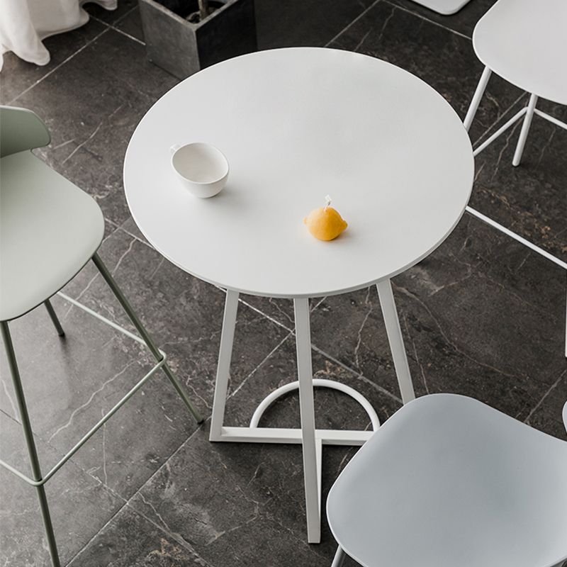 Mesa de comedor con barra superior de madera redonda de estilo contemporáneo para uso doméstico