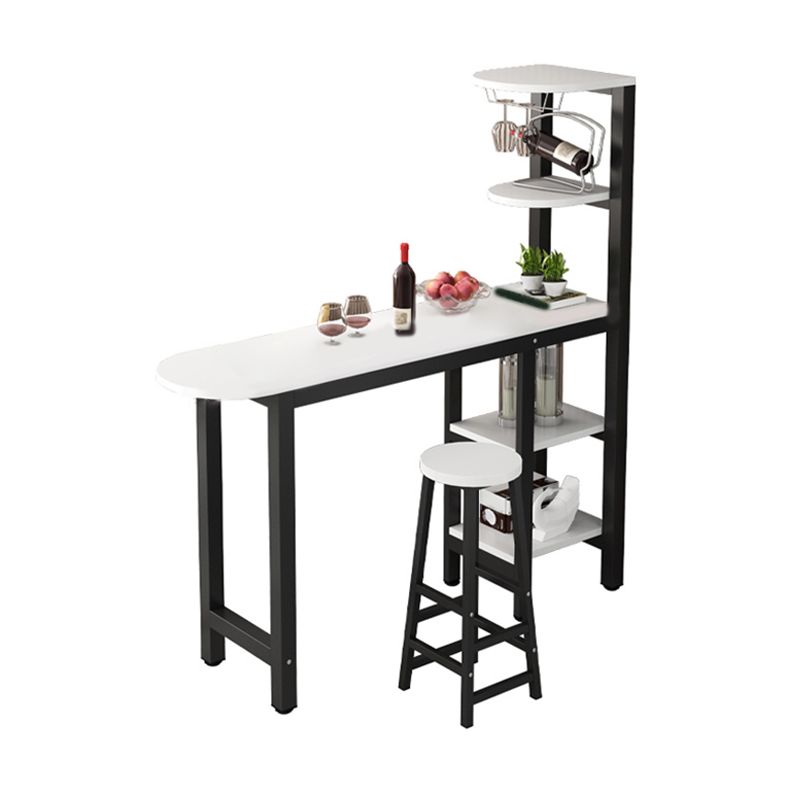 Set da pranzo da pub 1/2 pezzo, tavolo da bar in stile glam con sgabello in metallo