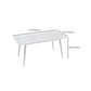 Contemporary White Rectangular Stone Dining Table with Steel Legs