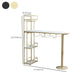 Contemporary Bar Dining Table Metal Frame Bar Table with Wine Rack