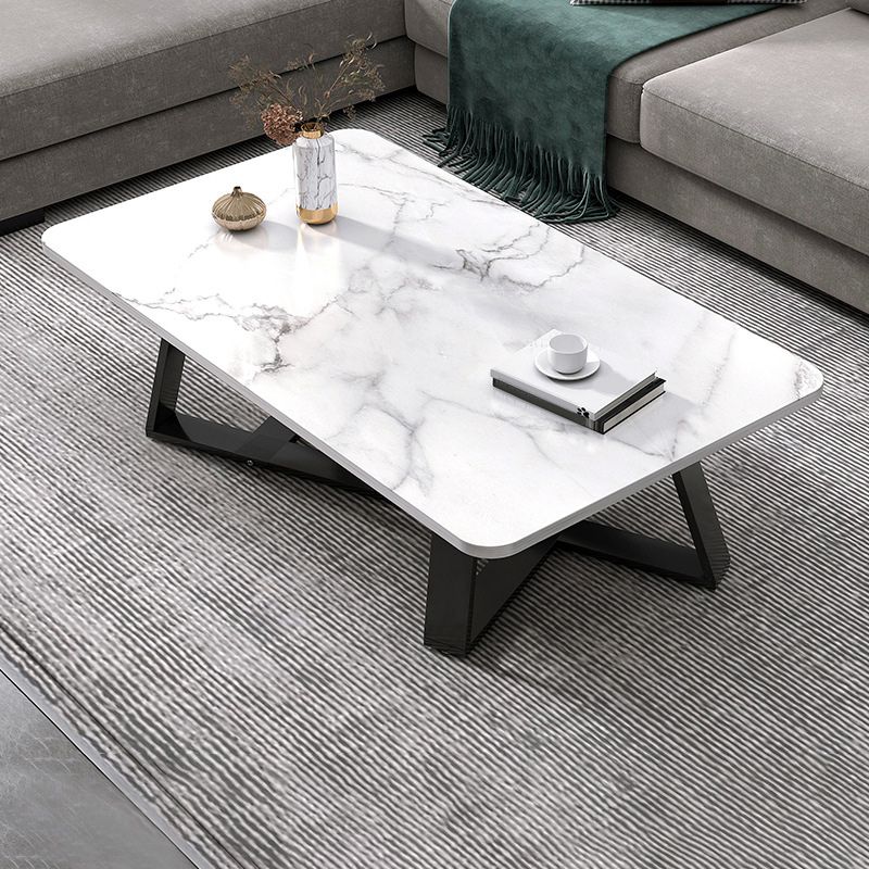 Solid Wood Coffee Table Modern Minimalist Cross Legs Coffee Table Clearhalo 'Coffee & Accent Tables' 'Coffee Tables' 'coffee_tables' 'furn' 'furn_coffee_tables' 'Furniture' 'Living Room Furniture' 1200x1200_bdd1c299-adfd-4d5b-ad17-a25f99c0d45d