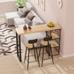 Ensemble de table de bistro rectangulaire moderne, 1/3 pièces, comptoir en bois avec tabourets hauts