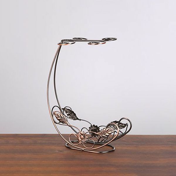 Contemporary Metal Wine Bottle Rack Countertop Bottle Holder for Living Room Clearhalo 'furn' 'furn_wine_racks' 'Furniture' 'Kitchen & Dining Furniture' 'Wine Racks' 'wine_racks' 1200x1200_bdd23e8c-ab9b-47c5-b5a5-5f0791d5ff48