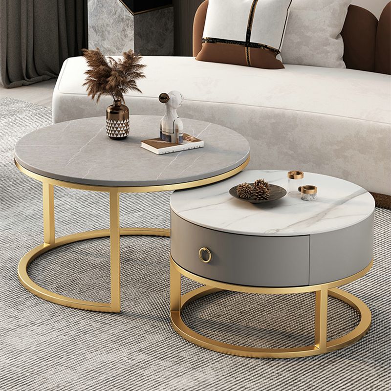 Slate Top Coffee Cocktail Table Frame Coffee or End Table with Drawe Clearhalo 'Coffee & Accent Tables' 'Coffee Tables' 'coffee_tables' 'furn' 'furn_coffee_tables' 'Furniture' 'Living Room Furniture' 1200x1200_bdd36731-102f-494a-a3b8-434281b61865
