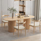 Modern Wood Double Pedestal Dining Table Natural Oval Table for Kitchen Clearhalo 'Dining Tables & Seating' 'Dining Tables' 'dining_table' 'furn' 'furn_dining_table' 'Furniture' 'Kitchen & Dining Furniture' 1200x1200_bdd3b8e5-f3d2-407f-a1e8-dbe3fe1b55ef