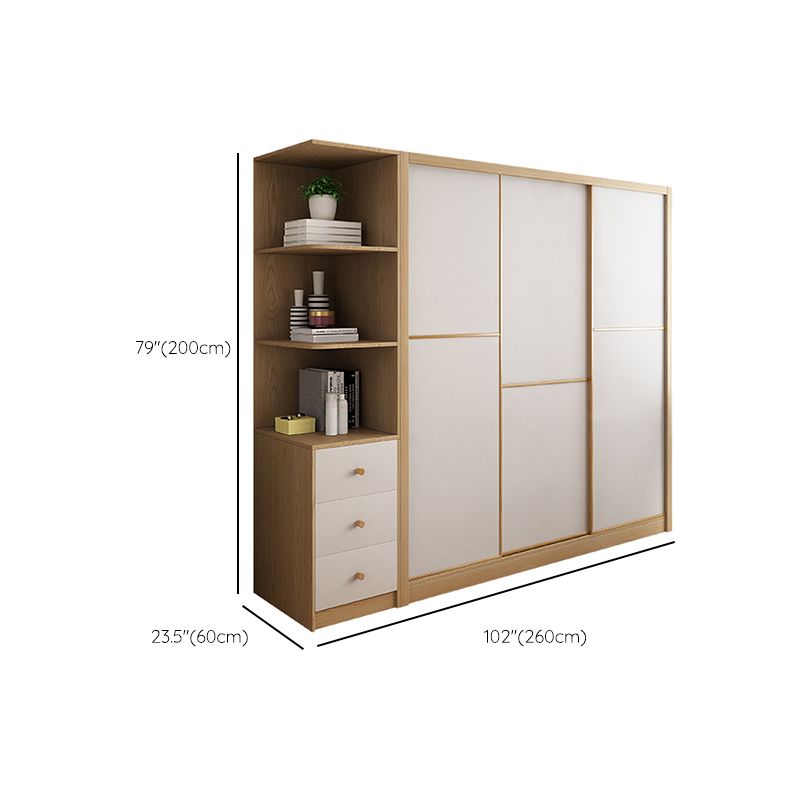 Couche de tissu moderne en bois contemporain inclus le placard de garde-robe pour chambre à coucher