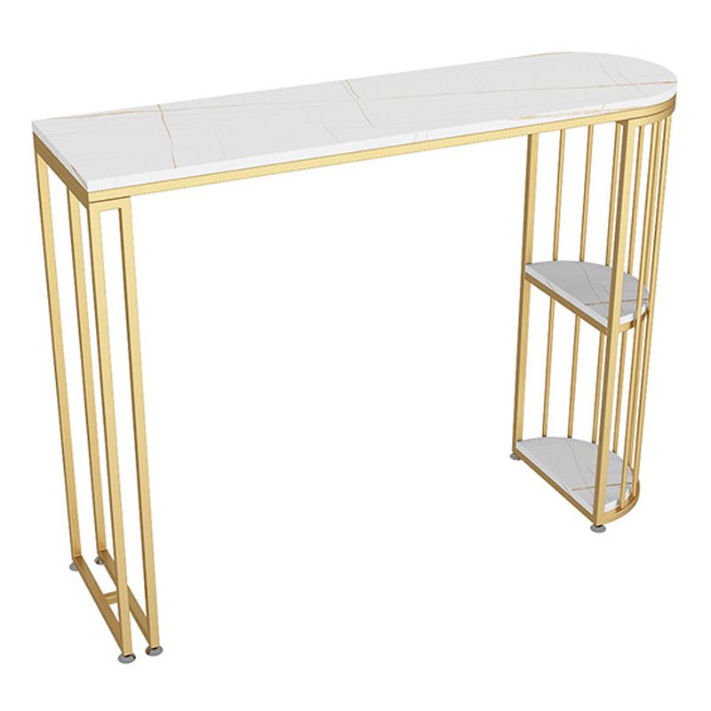 Contemporary Bar Table 42-inch Height Stone Top and Iron Base Bistro Table Clearhalo 'Bar Furniture' 'Bar Tables' 'bar_tables' 'furn' 'furn_bar_tables' 'Furniture' 'furniture_bar_tables' 'Kitchen & Dining Furniture' 1200x1200_bdd4a929-f71a-409d-b410-c9ef269d65da