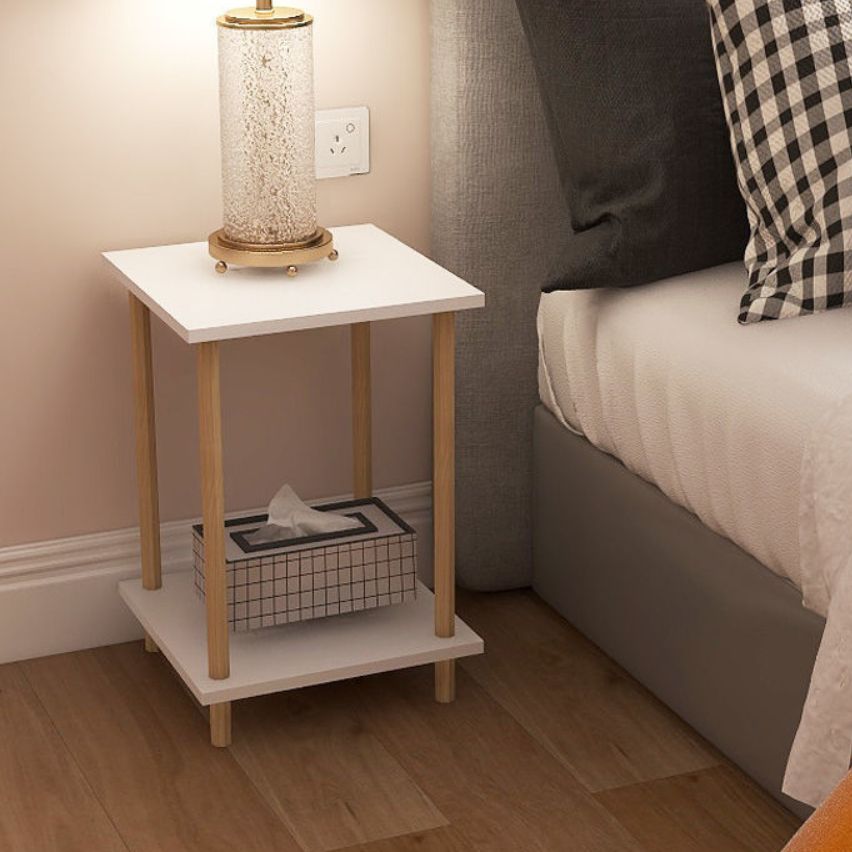 Modern houten bed nachtkastje open opberg nachttafel voor slaapkamer