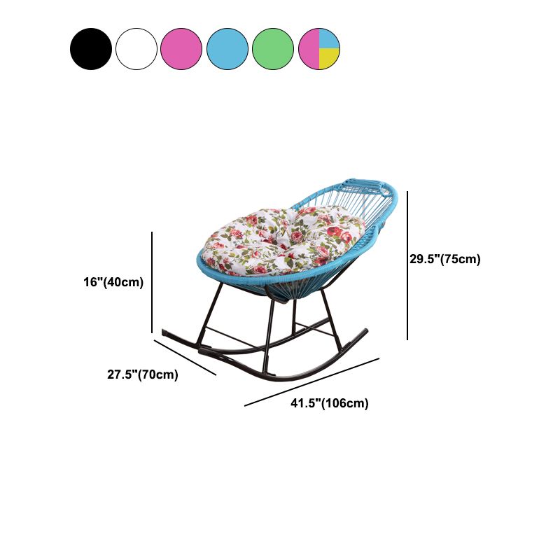 Chaise à bascule contemporaine chaise d'aile en osier arrière couleur solide chaise à bascule intérieure