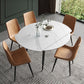 Modern Style Sintered Stone Dining Table White Round Home Table with Black Frame Clearhalo ' dining_table' 'Dining Tables & Seating' 'Dining Tables' 'furn' 'furn_dining_table' 'Furniture' 'furniture_dining_table' 'Kitchen & Dining Furniture' 'kitchen&dining_furn' 'kitchen' 'kitchen_dining_table' 1200x1200_bdd705f8-79a6-48de-969b-98f8afb61d97