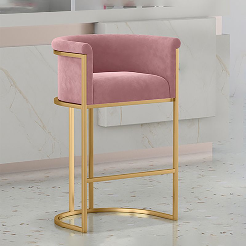 Glam Style Luxury Upholstered Bar Stools Armless Backrest Stools for Home Clearhalo 'Bar Furniture' 'Bar Stools' 'bar_stools' 'furn' 'furn_bar_stools' 'Furniture' 'Kitchen & Dining Furniture' 1200x1200_bdd9b027-632e-45a8-8d9e-0b9f3eecf5e9