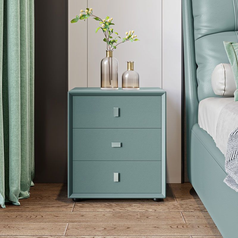 21 Zoll H-Bett Nachttisch 3-Drawer Faux Leder Massivholz Nachttisch