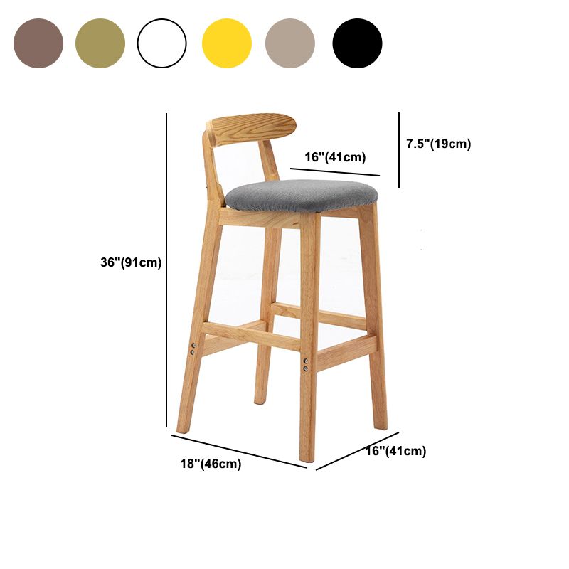 Modern Rubberwood Dessert Shop Barstool Footrest Matte Finish Stool Clearhalo 'Bar Furniture' 'Bar Stools' 'bar_stools' 'furn' 'furn_bar_stools' 'Furniture' 'Kitchen & Dining Furniture' 1200x1200_bddaeedc-33e8-4359-b198-9eda2f6b1abe