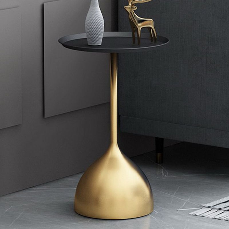 Modernistic Pedestal End Table Round End Table with Slate Top