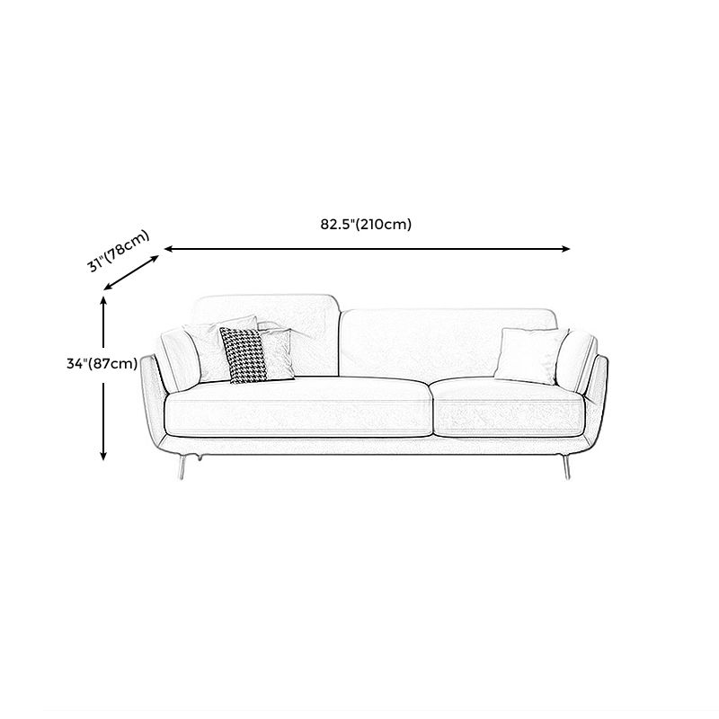 Scandinavian Pillow Top Arm Sofa Faux Leather/Velvet Couch for Apartment Clearhalo 'Furniture' 'furniture_sofas' 'Living Room Furniture' 'Sofa' 'sofas' 1200x1200_bddd7fb5-df36-4ea4-bd05-546ed2000173
