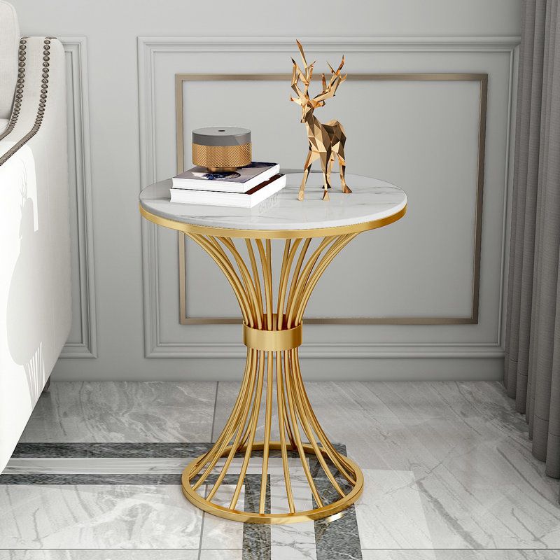 Metal Traditional Luxury Round Table 29.5"H Stone Top Dining Table with Pedestal Base Clearhalo 'Dining Tables & Seating' 'Dining Tables' 'dining_table' 'furn' 'furn_dining_table' 'Furniture' 'Kitchen & Dining Furniture' 1200x1200_bddda191-9e07-4659-863b-54da4da6adff