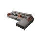 Pillow Arms Sectional Contemporary Stain-Resistant Faux Leather 4-Seater Sofa