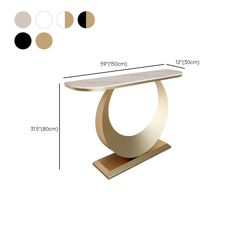Modern Half Moon Console Table Antique Finish Console Sofa Table Clearhalo 'Console Tables' 'console_tables' 'Entry & Mudroom Furniture' 'furn' 'furn_console_tables' 'Furniture' 1200x1200_bddecb52-63c9-45af-8f19-76f6bf56c0ea