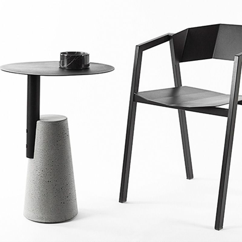 Scandinavian Living Room Metal End Table Concrete Pedestal Sofa Side Table Clearhalo 'Coffee & Accent Tables' 'End & Side Tables' 'end_side_table' 'end_side_tables' 'furn' 'furn_end_side_tables' 'Furniture' 'furniture_end_side_table' 'Living Room Furniture' 1200x1200_bddf9333-eedb-4a37-bd8f-f9c61ad5ecb8