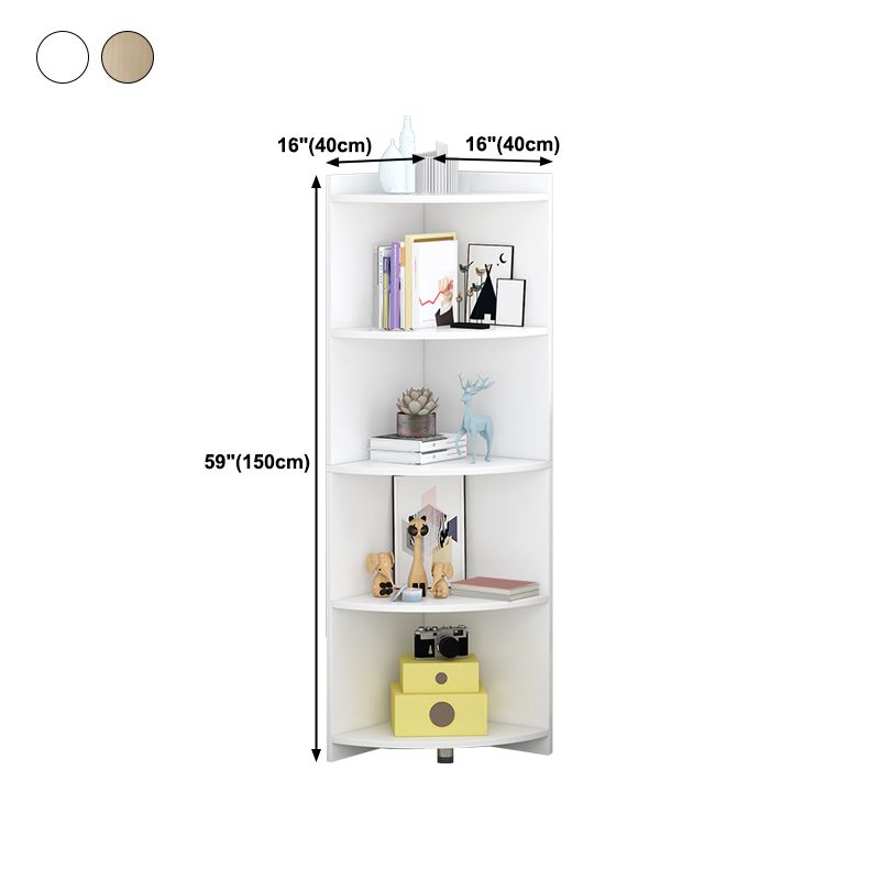 Closed Wooden Bookshelf Modern Home Living Room Multi-layer Corner Bookcase