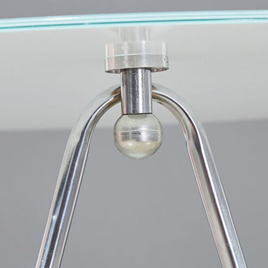 28.7 "Hモダンメタルフレームベースラウンドガラス棚付きトップコーヒーテーブル