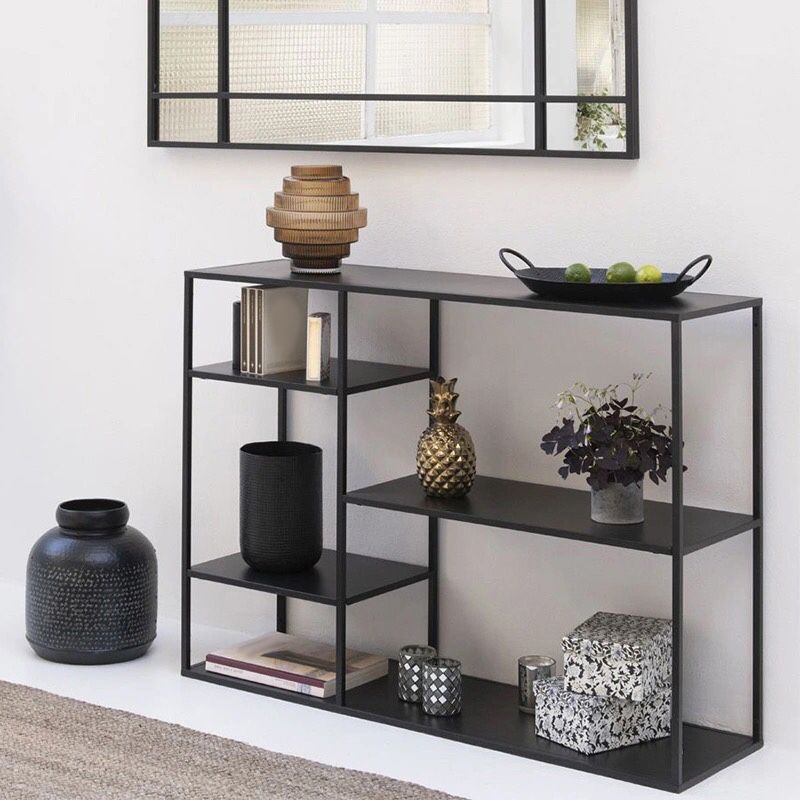 Minimalist Open Etagere Bookcase with Metal Rectangular Shelves Bookcase Clearhalo 'Bookcases' 'furn' 'furn_bookcases' 'Furniture' 'furniture_bookcases' 'kitchen' 'kitchen_bookcases' 'Living Room Furniture' 'Office Furniture' 1200x1200_bde14fbc-d96f-4644-bc0c-766779daf150