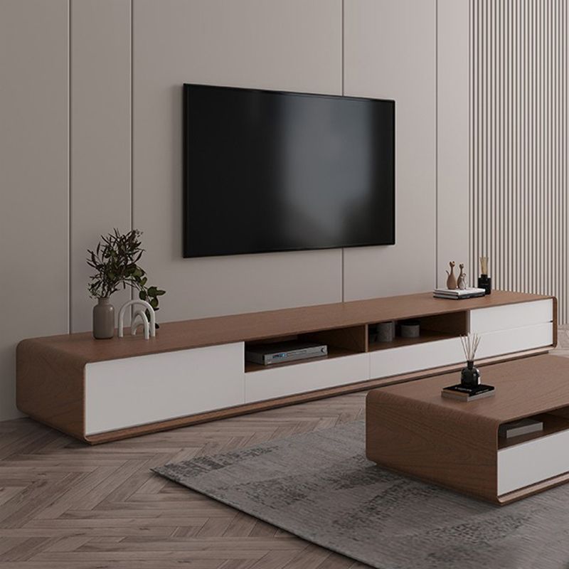 Scandinavian 4-Drawer TV Media Stand Solid Wood TV Stand Console Clearhalo 'furn' 'furn_tv_stands_entertainment_centers' 'Furniture' 'Living Room Furniture' 'TV Stands & Entertainment Centers' 'TV Stands & Media Storage Furniture' 'tv_stands_entertainment_centers' 1200x1200_bde16a3d-7b2e-45b9-b965-ca4de3a8325d