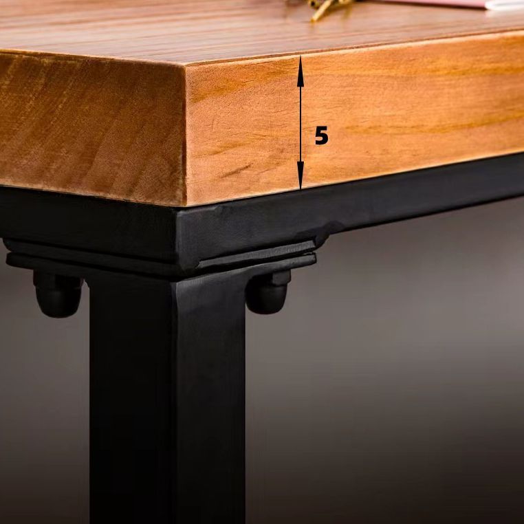 Solid Wood Bar Dining Table Industrial Bar Dining Table with Trestle Base Clearhalo 'Bar Furniture' 'Bar Tables' 'bar_tables' 'furn' 'furn_bar_tables' 'Furniture' 'furniture_bar_tables' 'Kitchen & Dining Furniture' 1200x1200_bde2779d-7e55-4177-b99e-8e51cdfc9b5b