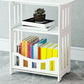 Contemporary Round & Rectangular End Table in White with Storage