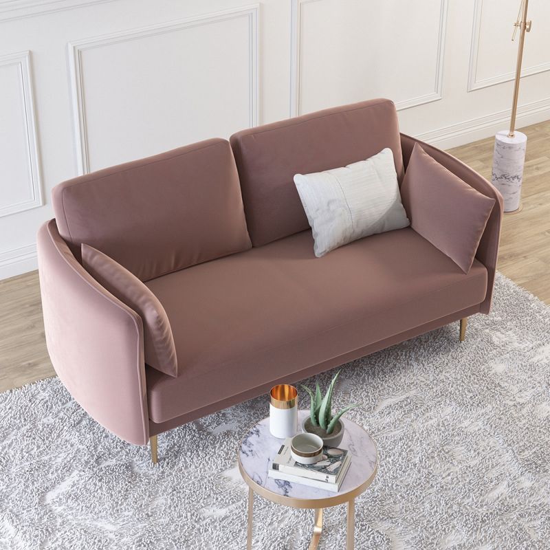 Mid-Century Modern Square Arm Sofa 32.2-In High Cushions Slipcovered Sofa Clearhalo 'furn' 'furn_sofas' 'Furniture' 'furniture_sofas' 'kitchen' 'kitchen_sofas' 'Living Room Furniture' 'Sofa' 'sofas' 1200x1200_bde636af-5896-46c7-b532-ee5045091550