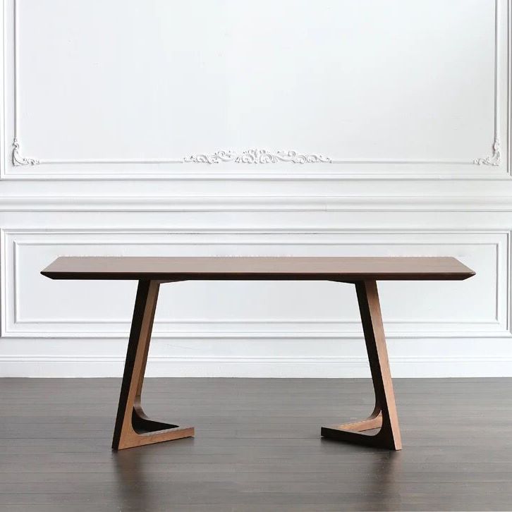 Modern Style Solid Wood Dining Set with Rectangle Shape Table and Double Pedestal Base for Home Use Clearhalo 'Dining Room Sets' 'Dining Tables & Seating' 'dining_room_set' 'furn' 'furn_dining_room_set' 'Furniture' 'furniture_dining_room_set' 'Kitchen & Dining Furniture' 'kitchen&dining_furn' 'kitchen' 1200x1200_bde7376f-6052-4d07-b08a-04f93c73047a