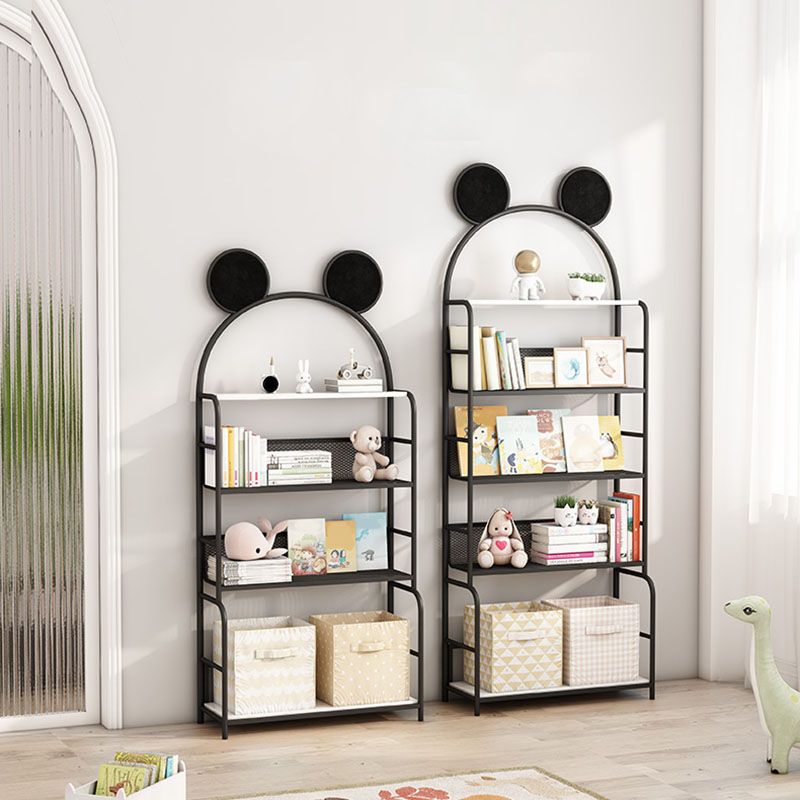 Modern Metal Bookshelf Etagere Vertical Open Shelf Bookcase in Burnish Clearhalo 'Bookcases' 'furn' 'furn_bookcases' 'Furniture' 'Office Furniture' 1200x1200_bde7ef60-76cb-4016-8642-02e404431048