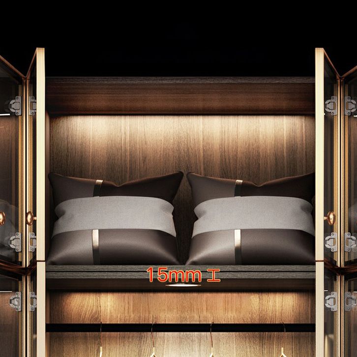 Modern Black Wardrobe for Home Mirrored Finish Cabinet with Glass Doors Clearhalo 'Armoires & Wardrobes' 'armoires_wardrobes' 'Bedroom Furniture' 'furn' 'furn_armoires_wardrobes' 'Furniture' 1200x1200_bde824ac-b9c8-444f-b71c-f20d6bdf86a7