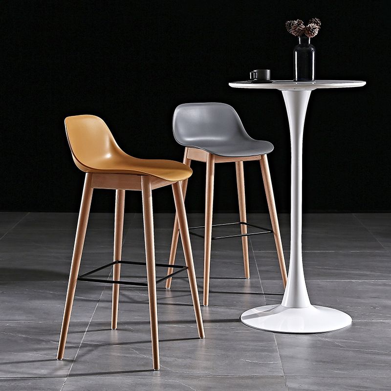 Nordic Style Plastic Wood Barstool 4 Legs Backrest Colorful Bar Stool, Set of 2 Clearhalo 'Bar Furniture' 'Bar Stools' 'bar_stools' 'furn' 'furn_bar_stools' 'furniture_bar_stools' 'Kitchen & Dining Furniture' 'kitchen&dining_furn' 'kitchen' 'kitchen_furn' Furniture' 1200x1200_bde84e15-f58a-4d0d-98b5-78e768dccaaf